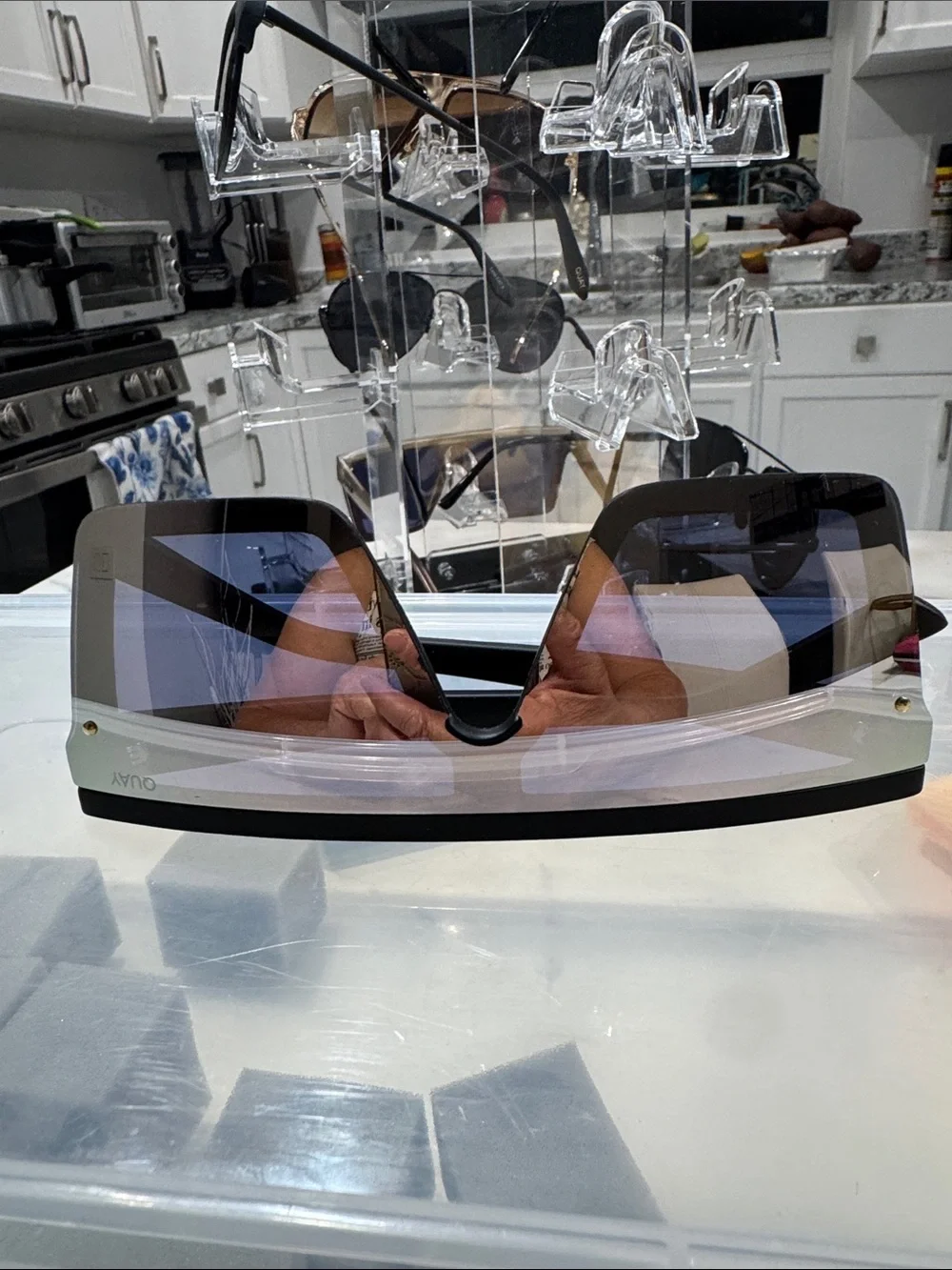 Quay Australia Nightfall Shield Sunglasses on display 125 Lens Cat 3